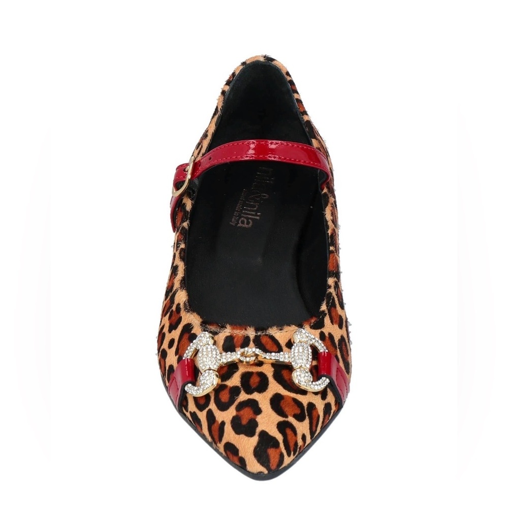 Nila & Nila Leopard Print Flats with Red Strap - Picture 4 of 8